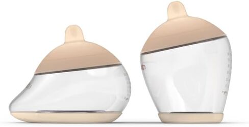 Baby Bottle Starter Kit Includes 2 Bottles 2 Nipples 2 Caps 2 Lids 2 Responsive Flow Valves, Cleaning Brush - Medium - Shape 3-RFV in Kuwait