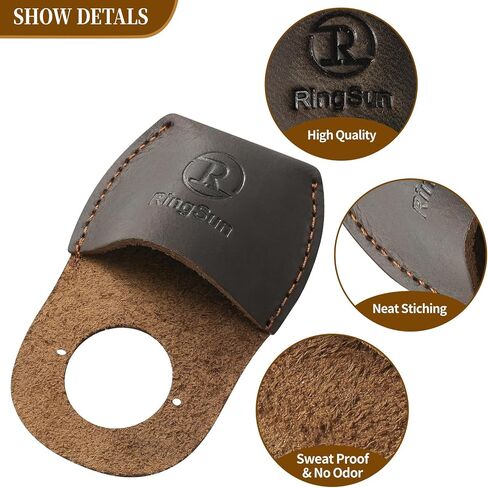 Ringsun Thumb Guard Wood Carving Tools, Leather Finger Protector, Handmade Carpenter Working Carving Kit Accessories Brown RS40 in Kuwait