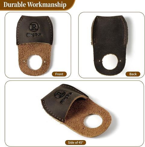 Ringsun Thumb Guard Wood Carving Tools, Leather Finger Protector, Handmade Carpenter Working Carving Kit Accessories Brown RS40 in Kuwait