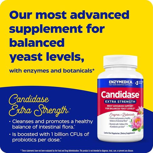 Enzymedica, Candidase Extra Strength، يدعم مستويات الأمعاء المتوازنة، 42 كبسولة (FFP) in Saudi Arabia