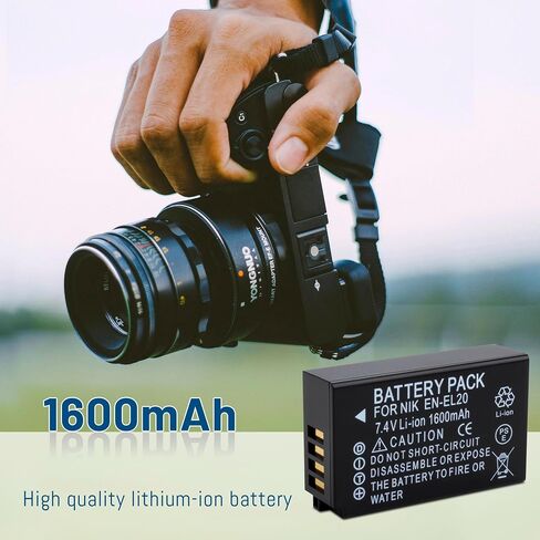 2 حزمة EN-EL20 EN-EL20A بطارية مع شاحن متوافق مع Nikon Coolpix P1000 ، P950 ، DL24-500 ، Coolpix A ، 1 AW1 ، 1 J1 ، 1 J2 ، 1 J3 ، 1 S1 ، 1 V3 Camera Digital Camera in Saudi Arabia