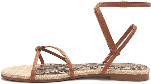 Women's Flat Sandals Strappy Open Round Toe Lace Up Shoes with Adjustable Ankle Strap for Summer in Saudi Arabia