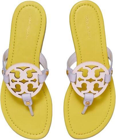 Tory Burch Womens Miller Nappa Leather Sandal Flats ، Zesty Lime (7.5) in Saudi Arabia