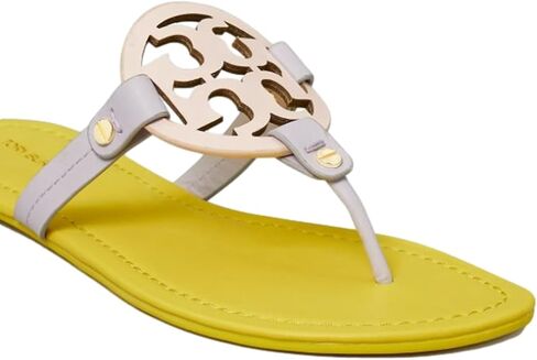 Tory Burch Womens Miller Nappa Leather Sandal Flats ، Zesty Lime (7.5) in Saudi Arabia