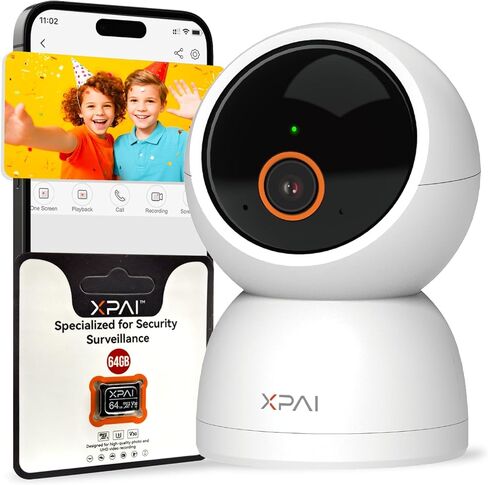 3K PAN/TILT IDEROOR CAMERA FOR Home ، 360 ° Dog Camera w/Motion Detection ، Google TV ، لا توجد رسوم شهرية ، 2.4 جم/5 جرام ، الرؤية الليلية ، الصوت ثنائي الاتجاه ، تتبع السيارات ، كاميرات الأمان لمراقبة الطفل/الحيوانات الأليفة in Kuwait