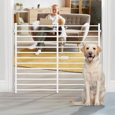 Malier Quick and Easy Setup and Removal Metal Baby Gate للأطفال والحيوانات الأليفة ، بوابة الكلاب ذات الضغط الطويل القديم 24 '' 29.5 "- 45" بوابة الكلب الداخلي القابلة للتوسيع القابلة للتوسيع للمدخل (أبيض ، 24''H) in Kuwait