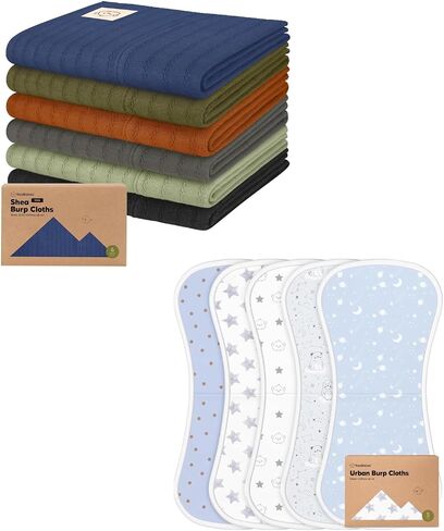 KeaBabies 6-Pack Baby Burp Cloths for Boys and Girls and 5-Pack Burp Cloths for Baby Boys and Girls - Large Burping Clothes for Newborn - Ultra Absorbent Rags for Infants, Toddlers in Saudi Arabia