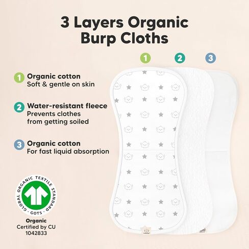KeaBabies 6-Pack Baby Burp Cloths for Boys and Girls and 5-Pack Burp Cloths for Baby Boys and Girls - Large Burping Clothes for Newborn - Ultra Absorbent Rags for Infants, Toddlers in Saudi Arabia