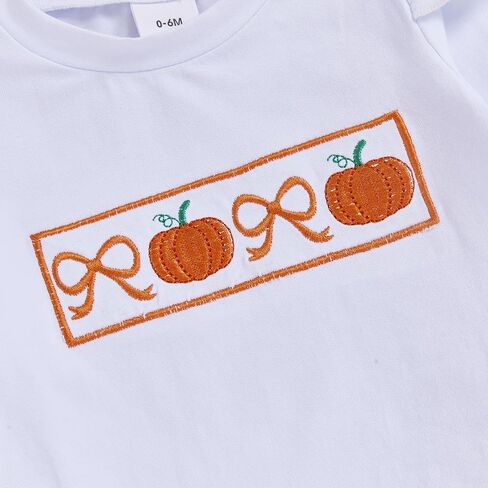 Toddler Baby Girl Halloween Outfit Bow Pumpkin T Shirt Plaid Bell Bottoms Set Girls Top Flare Pants Fall Clothes in Kuwait