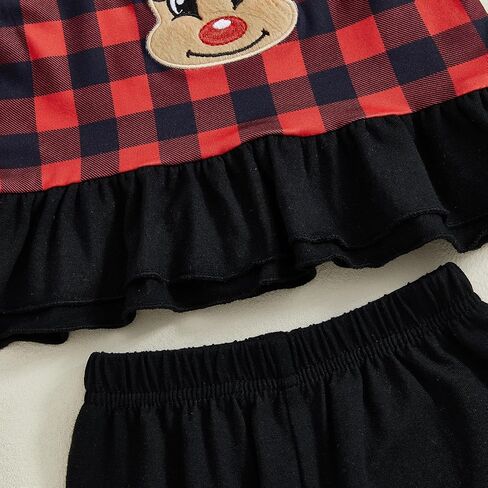 Kids Toddler Girl Halloween Outfit Plaid Pumpkin T-Shirts Pullover Sweatshirt Tops Flare Pants Set Fall Clothes in Saudi Arabia