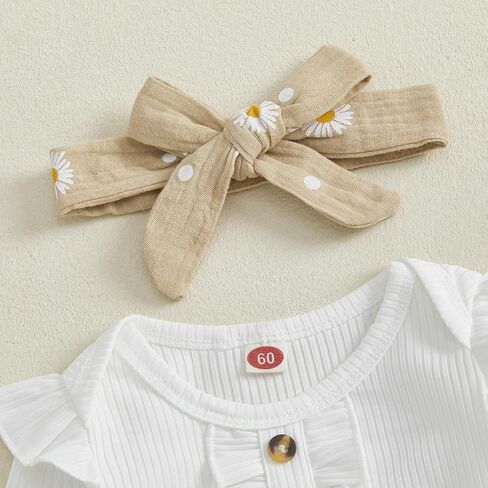 Kaipiclos Newborn Baby Girl Clothes Little Sister Outfit Long Sleeves Romper Pants Baby Clothes for Girls 0 3 6 12 18 Months in Kuwait