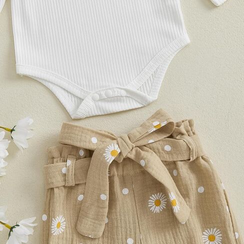 Kaipiclos Newborn Baby Girl Clothes Little Sister Outfit Long Sleeves Romper Pants Baby Clothes for Girls 0 3 6 12 18 Months in Kuwait