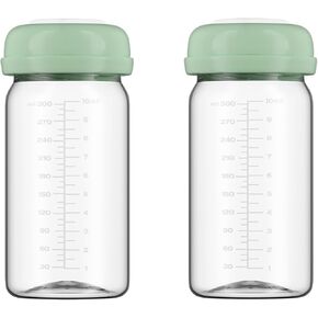 Breastmilk Storage Bottles Collection Bottles, 10oz Wide-Neck Breast Milk Container for Spectra S1 S2 SG Motif Luna Breast Pumps, Fit for 22oz Breast Milk Cooler & Fridge, PP Material, 2 Packs in Kuwait