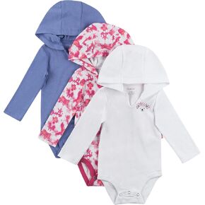 Hanes Baby Girls Bodysits ، Ultimate Flexy Hoodie Infant Long Long-Packs ، Purple/Pink ، 0-6M US in Kuwait