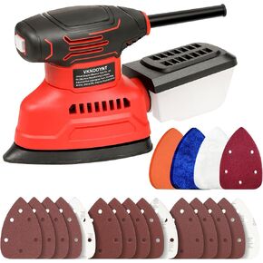 Vkndoynt التفاصيل Sander ، 12000 OPM Mini Electric Sander مع جامع الغبار ، و 1.1 شمل فأر الطاقة مع 15pcs Sanderpapers و 4 مساءً منصات تلوين متعددة الأغراض للمساحات الضيقة الخشبية in Kuwait