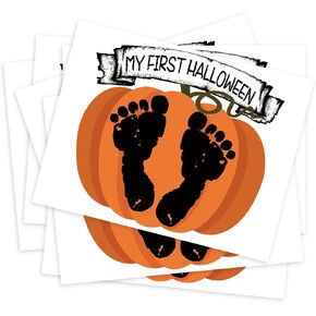 Halloween Footprint Art Craft Kits, Baby First Halloween, Baby Footprint Keepsake Gifts, DIY Pumpkin Foot Art Crafts, Newborn Foot Print Craft Kit, Greeting Cards Gifts, Newborn Announcement Props, 2 in Saudi Arabia