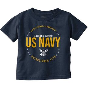 US Navy Logo Anchors Aweigh Est 1775 Toddler Boy Girl T Shirt in Saudi Arabia
