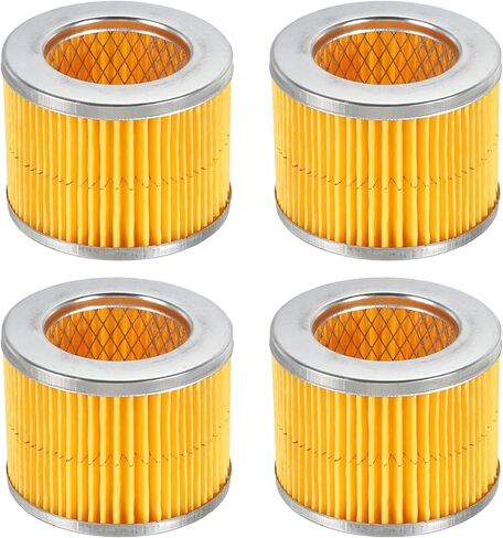 PATIKIL 2.6 x 2 Inch Air Compressor Intake Paper Filter 4 Pack Piston Type Air Filter Elements Replacement for Blowers Generators Filter Particles to Reduce Noise, Yellow in Saudi Arabia