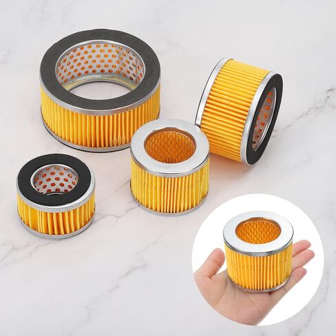 PATIKIL 2.6 x 2 Inch Air Compressor Intake Paper Filter 4 Pack Piston Type Air Filter Elements Replacement for Blowers Generators Filter Particles to Reduce Noise, Yellow in Saudi Arabia