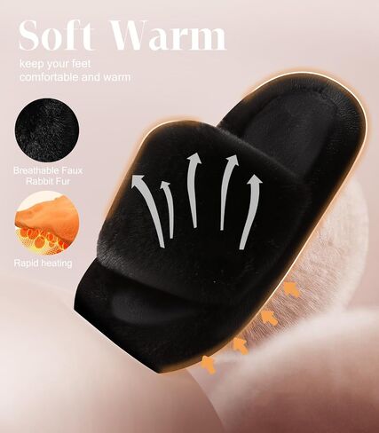 Ankis Womens’s Slippers Comfy Memory Foam House Open Toe Fuzzy Slipper Plush Indoor Outdoor Slide Furry Platform Fur Lined Shoes in Saudi Arabia
