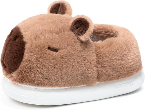 Capybara Slippers for Women Men,Cute Fluffy Animal Slippers,Warm Winter Wear Home Cozy Furry Soft Indoor Kawaii Shoes in Kuwait