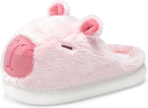 Capybara Slippers for Women Men,Cute Fluffy Animal Slippers,Warm Winter Wear Home Cozy Furry Soft Indoor Kawaii Shoes in Kuwait