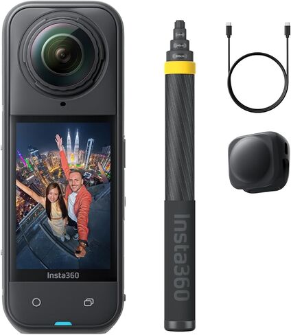 Insta360 x5 no بدون طيار لا توجد مشكلة في حزمة-مقاومة للماء 8K 360 ° ، الرائدة في الإضاءة المنخفضة ، وتأثير عصا شخصية غير مرئية ، وعدسة وعرة قابلة للاستبدال ، وبطارية لمدة 3 ساعات ، وحراسة الرياح المدمجة in Saudi Arabia