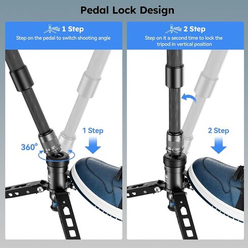 SIRUI SVM-165P Rapid Carbon Fiber Monopod with QC-55P Clamp Base Kit, 65" Camera Monopod with Pedal Feet, One-Step Height Adjustment, Modular 3 in 1 in Saudi Arabia