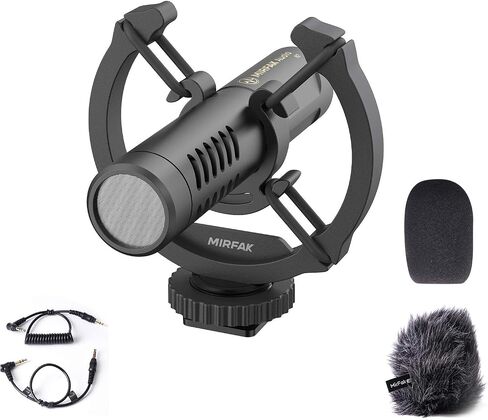 MIRFAK Mini On-Camera Shotgun Microphone, Provide Good Recording Effects for DSLR Cameras, Compact Cameras, and Mobile Phones, N2 in Saudi Arabia