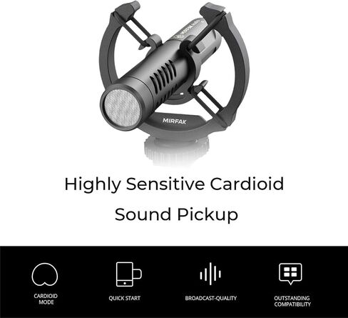 MIRFAK Mini On-Camera Shotgun Microphone, Provide Good Recording Effects for DSLR Cameras, Compact Cameras, and Mobile Phones, N2 in Saudi Arabia