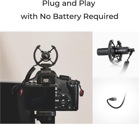 MIRFAK Mini On-Camera Shotgun Microphone, Provide Good Recording Effects for DSLR Cameras, Compact Cameras, and Mobile Phones, N2 in Saudi Arabia
