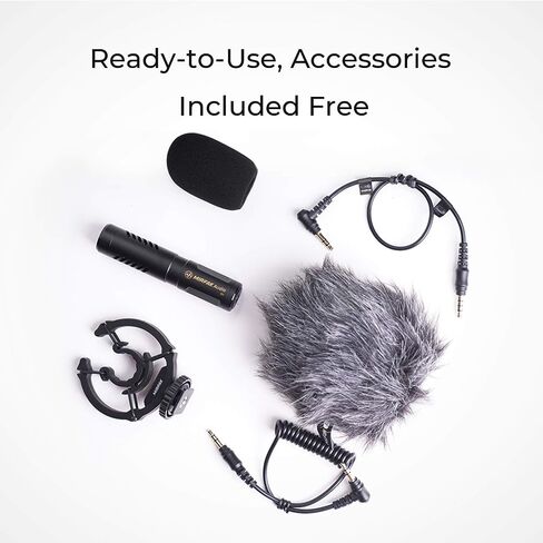 MIRFAK Mini On-Camera Shotgun Microphone, Provide Good Recording Effects for DSLR Cameras, Compact Cameras, and Mobile Phones, N2 in Saudi Arabia
