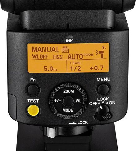 Sony HVL-F46RM Flash Wireless Flash-ضوء السرعة الخارجية مع TTL ، مزامنة عالية السرعة ، رطوبة/مقاومة للغبار ، ترتد ودوار | فلاش قوس | بطاريات 4x AA مع شاحن | طقم التنظيف in Saudi Arabia
