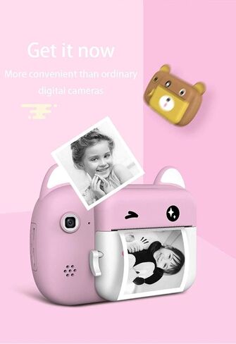 كاميرا Cartoon Smart Children Thermal Printing Digital Small Camera Camera Gift 2.4 بوصة ، 2400 واط ، وتصوير فوري (وردي) in Saudi Arabia