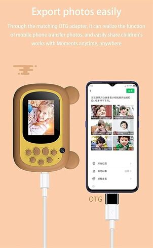 كاميرا Cartoon Smart Children Thermal Printing Digital Small Camera Camera Gift 2.4 بوصة ، 2400 واط ، وتصوير فوري (وردي) in Saudi Arabia