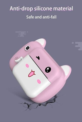 كاميرا Cartoon Smart Children Thermal Printing Digital Small Camera Camera Gift 2.4 بوصة ، 2400 واط ، وتصوير فوري (وردي) in Saudi Arabia