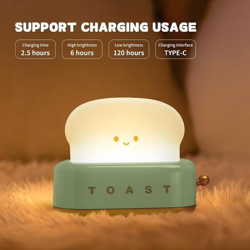 Cute Desk Decor Toaster Lamp – Adorable LED Toast Bread Night Light Rechargeable & Portable Gift for Kids/Teens/Girls – Desk Decor for Home & Christmas (Pink) in Saudi Arabia