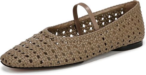 Vince Womens Vivian Ballet Flat Sandshell Weave Leather 7 M in Saudi Arabia