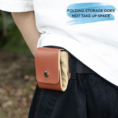 حقيبة علف قابلة للطي - كيس الفطر القشري مع السحب مع الرباط ومقطع الحزام - حقيبة خصر الحصاد في الهواء الطلق للفاكهة والمكسرات والبستنة والأدوات - كيس تخزين المشي لمسافات طويلة مضغوطة in Kuwait