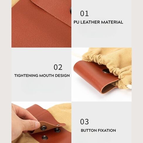 حقيبة علف قابلة للطي - كيس الفطر القشري مع السحب مع الرباط ومقطع الحزام - حقيبة خصر الحصاد في الهواء الطلق للفاكهة والمكسرات والبستنة والأدوات - كيس تخزين المشي لمسافات طويلة مضغوطة in Kuwait