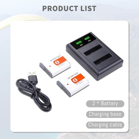NP-BG1 NP-FG1 BG1 بطارية 2 عبارة مع شاحن متوافق مع Sony Cyber-Shot DSC W130 W210 W220 W230 W275 W290 W300 H10 H50 in Kuwait