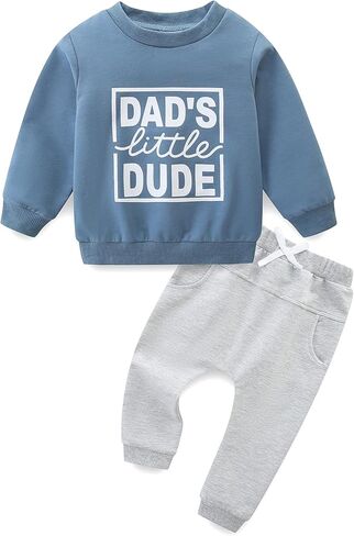 Baby Boy Clothes Fall Winter Long Sleeve Sweatshirt with Pants Set Toddler Cute Letter Print Outfits in Saudi Arabia