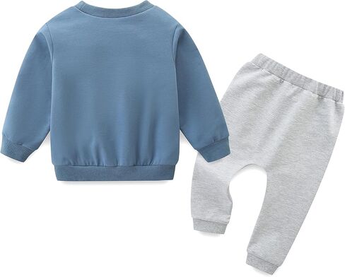 Baby Boy Clothes Fall Winter Long Sleeve Sweatshirt with Pants Set Toddler Cute Letter Print Outfits in Saudi Arabia