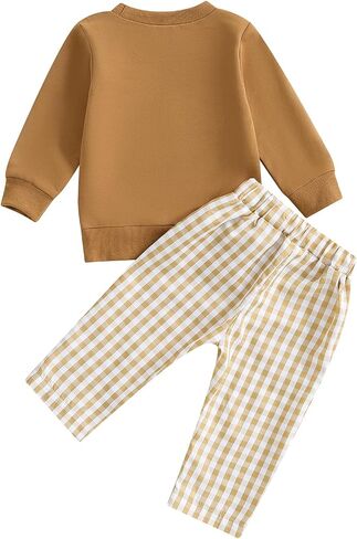 Toddler Baby Boy Clothes Duck Mallard Duck Embroidery Long Sleeve Fall Sweatshirt Pants Set Hunting Outfits in Saudi Arabia