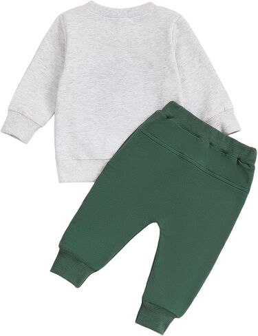 Toddler Baby Boy Clothes Duck Mallard Duck Embroidery Long Sleeve Fall Sweatshirt Pants Set Hunting Outfits in Saudi Arabia