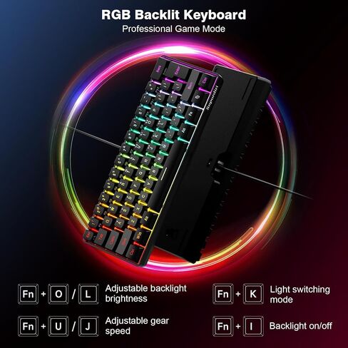 Snpurdiri 60% Wired Gaming Keyboard, 61 Keys RGB Contour Line (White) in Kuwait