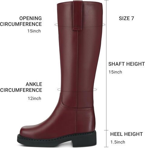 Karonairy نساء الركبة عالية الأحذية فو فو بأحذية طويلة منخفضة الكعب الكعك مربع سحاب سستة الجانب in Kuwait