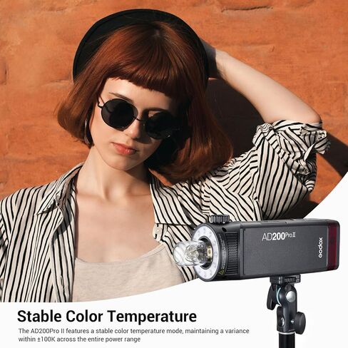 Godox Ad200 Pro II Pocket Flash-الرؤوس التي تمت ترقيتها (AD-S2 & Barb Bulb) ، مصباح طراز Bi-Color 200WS ، 2.4G TTL & HSS ، إقران واحد مع مشغل X3-متوافق مع Canon و Nikon و Sony و Fujifilm و Olympus in Saudi Arabia