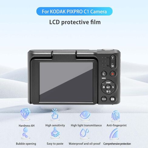 [2 Pack] واقي الشاشة لـ Kodak Pixpro C1 ، فيلم الحماية HD ، صلابة 6H ، خدش ، مضاد للأصفر ، فيلم واقٍ لكاميرا Kodak Pixpro C1 (غير زجاجي) in Saudi Arabia