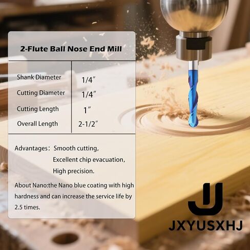 VIC022 CNC Router Bits Spiral Tapered Ball Nose R0.4 Tip 1/32" Tapered End Mill Cone Ball Nose Carbide Bit CNC Cutter for Wood Carving Engraving in Saudi Arabia